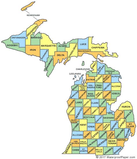 Michigan County Map Mi Counties Map Of Michigan