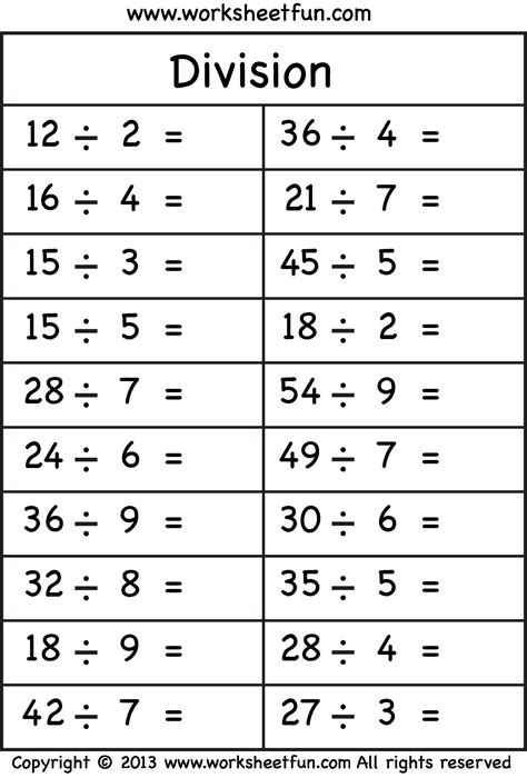 Learn and teach division with the help of this 3rd grade division game. Free Printable Math Worksheets For 3rd Grade Division ...