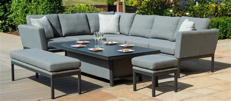 Maze Lounge Outdoor Fabric Pulse Corner Dining Set With Rising