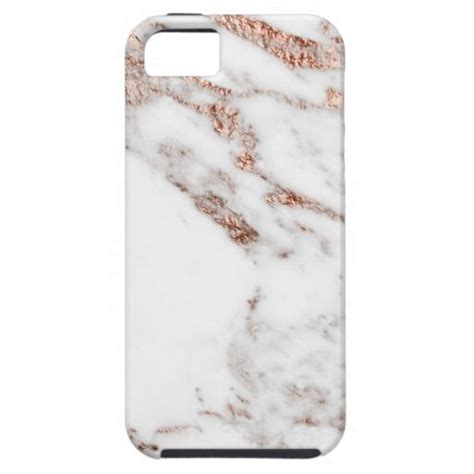 White Marble With Rose Gold Accents Phone Case For The Iphone 5 4s Or 5
