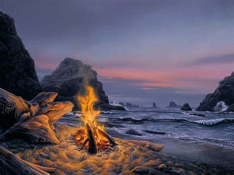 Art Country Canada Stephen Lyman Beach Bonfire Limited Edition
