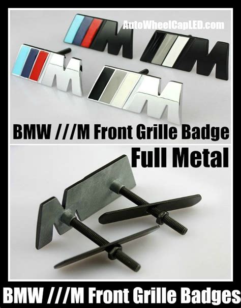Bmw M Metal Chrome Silver Black Blue Red Front Grille Badges Emblems
