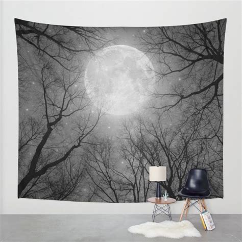 May It Be A Light Dark Forest Moon Wall Tapestry By Soaring Anchor