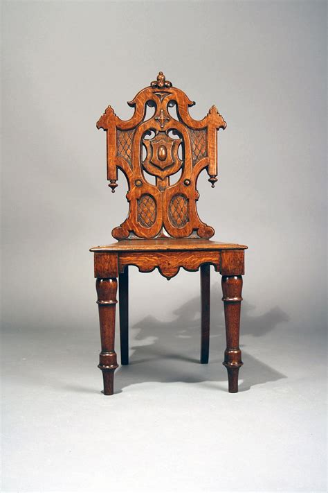 Great savings & free delivery / collection on many items. Pair of Antique Gothic Oak Hall Chairs at 1stdibs