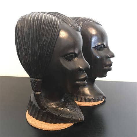 African Male And Female Wooden Sculptures Wood Carving Catawiki