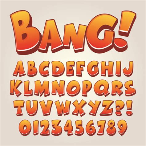 Cartoon Bang Alphabet With Numbers Vector Welovesolo