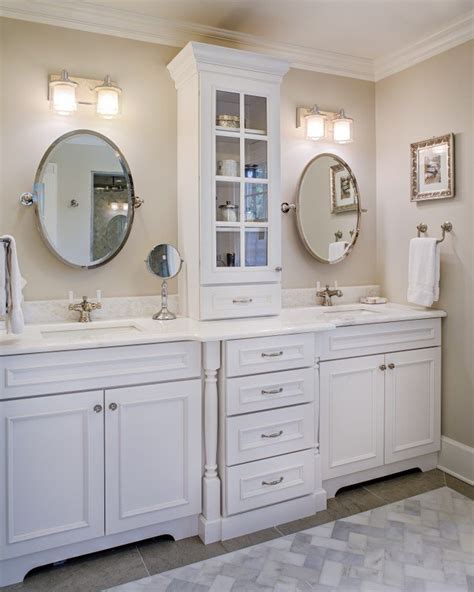 Double Sink Vanity With Middle Tower Foter