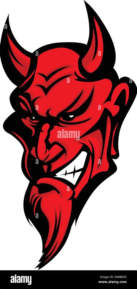 Demon Devil Mascot Head Vector Illustration Stock Vector Image And Art