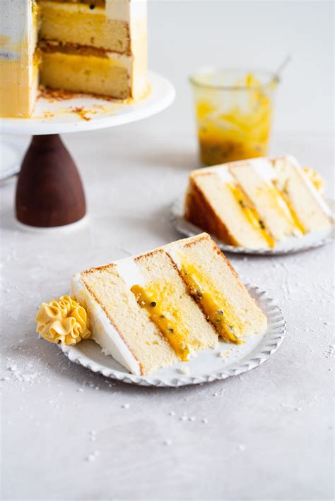 Vanilla Layer Cake With Passionfruit Curd And Vanilla Swiss Meringue