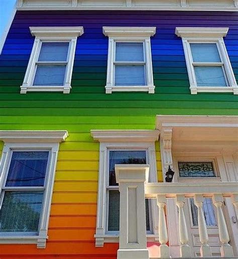 Multi Color House Rainbow House House Colors Exterior House Colors
