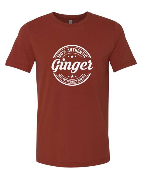 100 authentic ginger redhead t shirt bella canvas etsy
