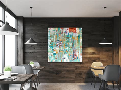 Abstract painting, hotel art, gallery art, large abstract painting, interior design, restaurant ...