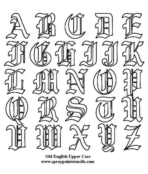 Old English Alphabet Tattoos