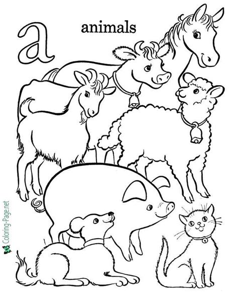 Alphabet Coloring Page Animals