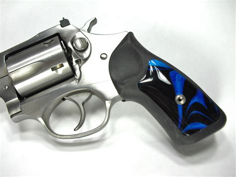 Black And Blue Pearl Ruger Sp101 Grip Inserts Ls Grips