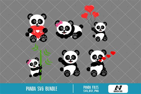 Panda Svg Panda Clip Art Panda Graphics Panda Bear Svg Etsy Clip