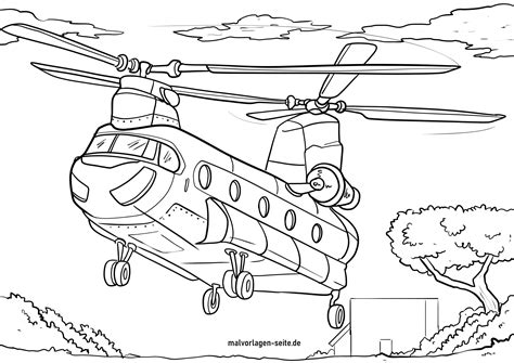 Malvorlage Hubschrauber - Kostenlose Ausmalbilder