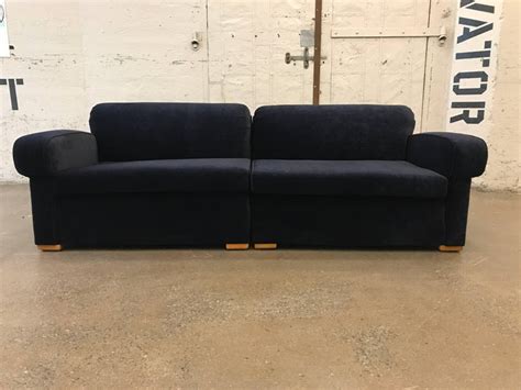 Jemima 115 velvet reversible sleeper sofa & chaise. Art Deco Royal Blue Sofa Sectional For Sale at 1stDibs