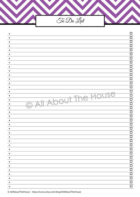 To Do Checklist From The Calendars And To Do Lists Set 20 Sheets To