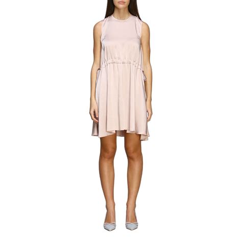 Red Valentino Silk Dress With Side Bows Pink Red Valentino Dress Tr3vam05 Hga Online On