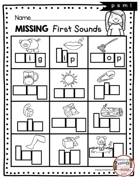 Kindergarten First Sounds Unit Initial Sounds Cvc Words