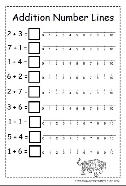 Number Line For Kindergarten Worksheet