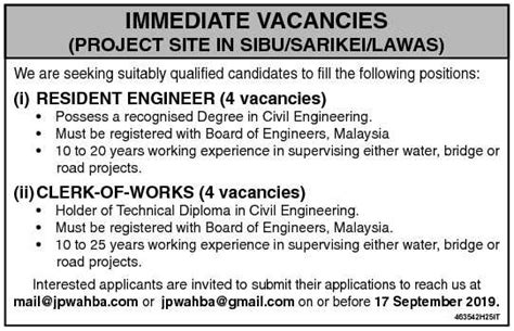 Increased by 4.17% in 2018. Immediate Vacancies | Jurutera Perunding Wahba Sdn Bhd