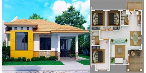 Modern Bungalow House With 3d Floor Plans And Firewall Engineering
