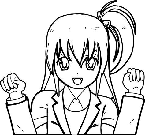 Anime School Girl Coloring Pages At Free Printable