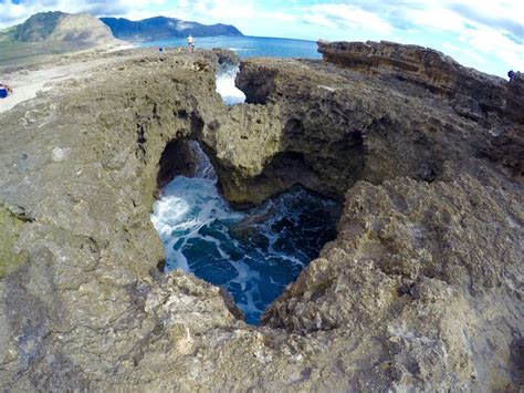 Kaena Point Hiking Trail Oahu Hawaii Heart Shaped Rock Hole Honolulu