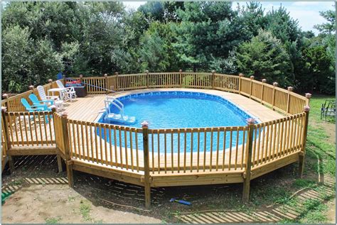 Oval shaped above ground pool deck made with wood. Swimming Pool For Sale Menards - SWIMMING POOL