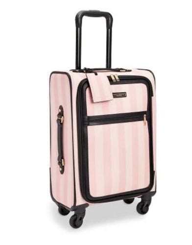 Victoria Secret Pink Stripe Suitcase Luggage Wheelie Spinner