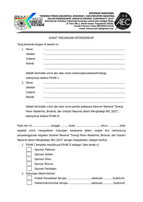 contoh mou sponsorship - wood scribd indo