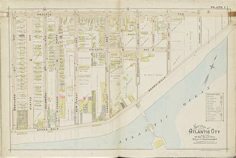 Vintage Atlantic City Nj Map 1896 Drawing By Cartographyassociates
