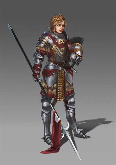 Human Female Cavalier Knight Pathfinder Pfrpg Dnd D D D Fantasy