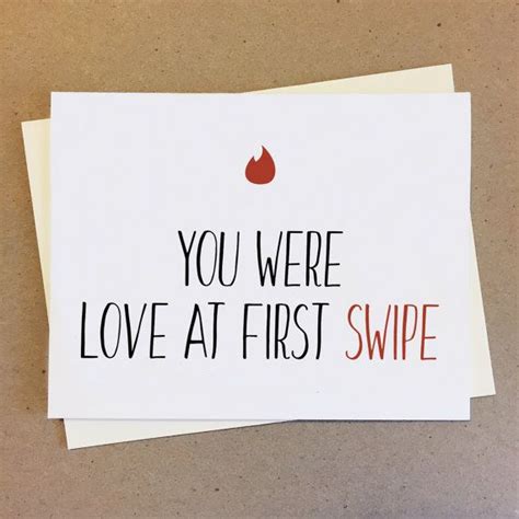 Funny Couple Card Love At First Swipe Tinder By Happylinesdesign Distance Means So Little