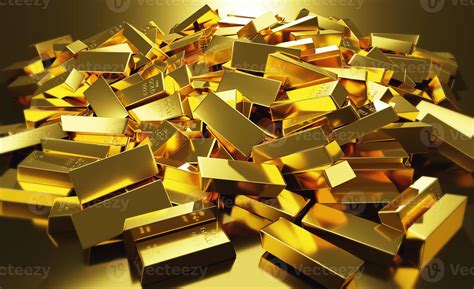 A Large Pile Of Gold Bars In A Row Reflecting Light 7313500 Stock