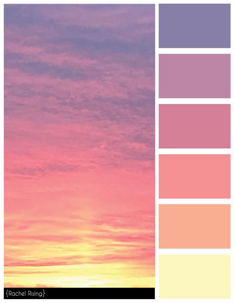Color Swatches Rachelrisingdesign Sunset Color Palette Color