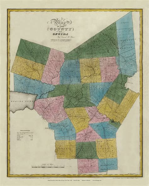 Oneida County New York 1829 Burr State Atlas Old Maps
