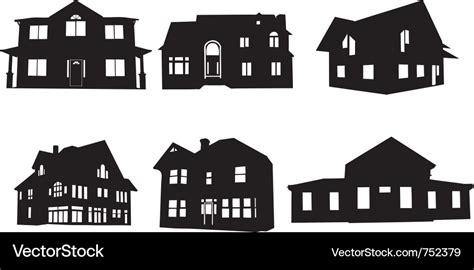 House Silhouettes Royalty Free Vector Image Vectorstock