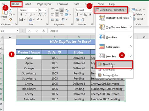 How To Hide Duplicates In Excel 4 Ways Exceldemy