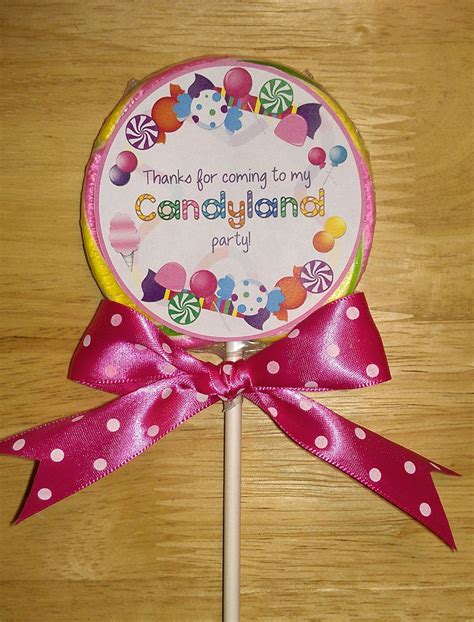 Candyland Lollipop Party Favors 275 Customizable Sticker On 3