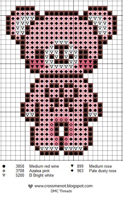Plastic canvas cross stitch patterns for kids. Cross me not: Pink bear