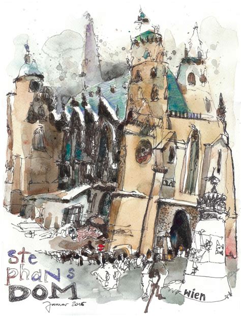 St Stephens Cathedral Vienna Visual Flaneur Drawing Life On The
