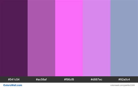 Pink Space Colors Scheme 541c54 Ac58af F96cf8 Colorswall
