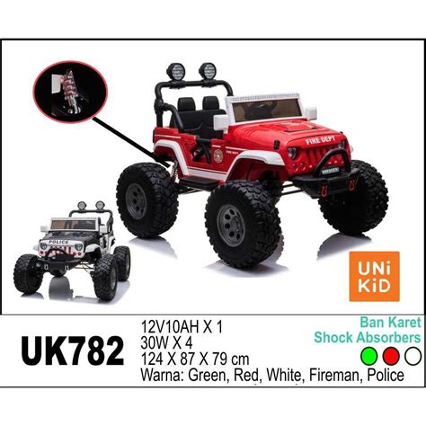 Jual Unikid Mobil Aki Mainan Anak Remote Control Unikid Jeep Rubicon Unikid UK 782 Red - Mainan