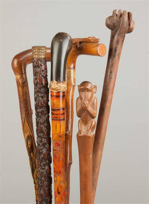Group Of Six Vintage Carved Wood Canes Cottone Auctions
