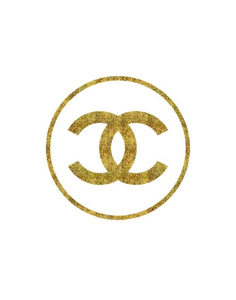 Fashion Art Chanel Logo Faux Gold Print Wall By Themotivatedtype