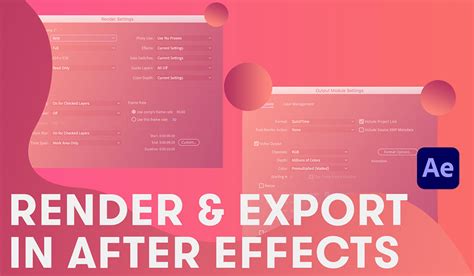 How to Render and Export in After Effects