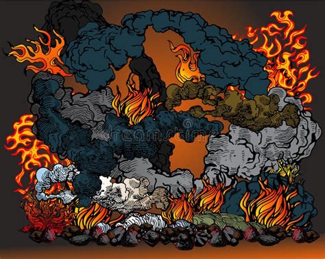 Fire In Hell Stock Vector Illustration Of Orange Bonfire 14495925